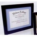 1-1/4" Wide Hardwood Certificate Frame w/ Matte Black Finish & Matboard